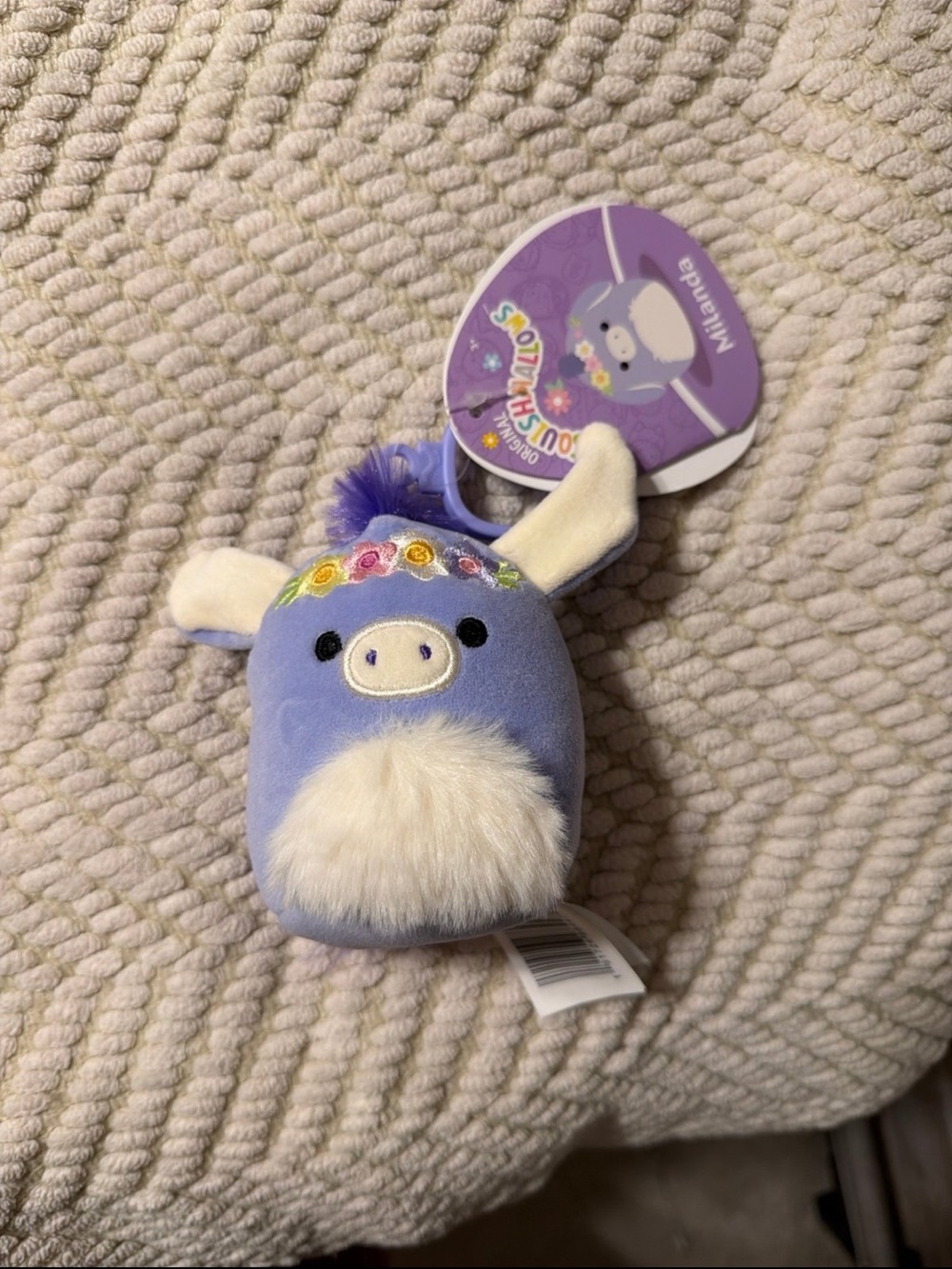 NWT Milanda Purple Easter Donkey Squishmallow Clip